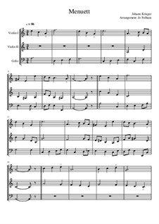 Menuett: For two violins and cello by Johann Krieger