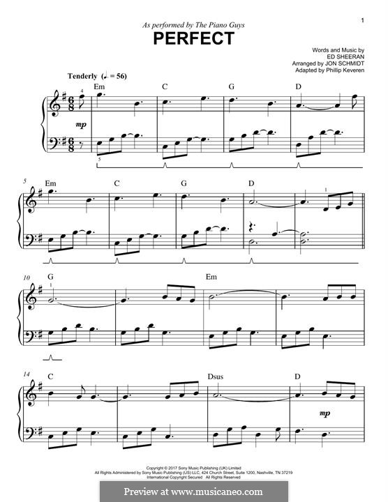 Piano version: For a single performer (The Piano Guys) by Ed Sheeran