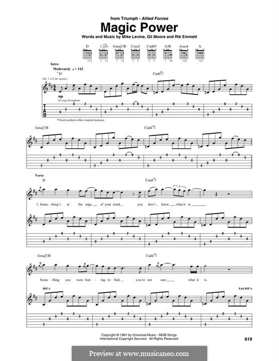 Magic Power (Triumph): Für Gitarre by Gil Moore, Mike Levine, Rik Emmett