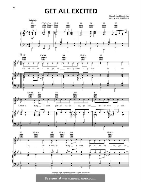 Get All Excited: Für Stimme und Klavier (oder Gitarre) by William J. Gaither