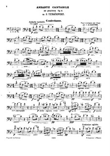 Streichquartett Nr.1 in D-Dur, TH 111 Op.11: Teil II, für Kontrabass und Klavier – Solo Stimme by Pjotr Tschaikowski