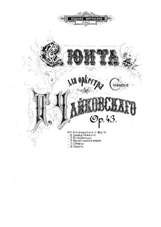 Suite Nr.1 in d-Moll, TH 31 Op.43: Klavierauszug by Pjotr Tschaikowski