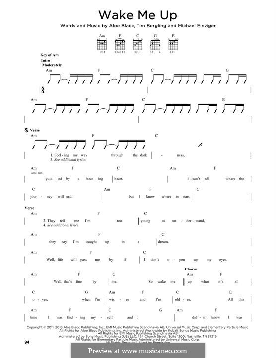 Wake Me Up: Für Gitarre by Aloe Blacc, Michael Einziger, Avicii, Arash Andreas Pournouri