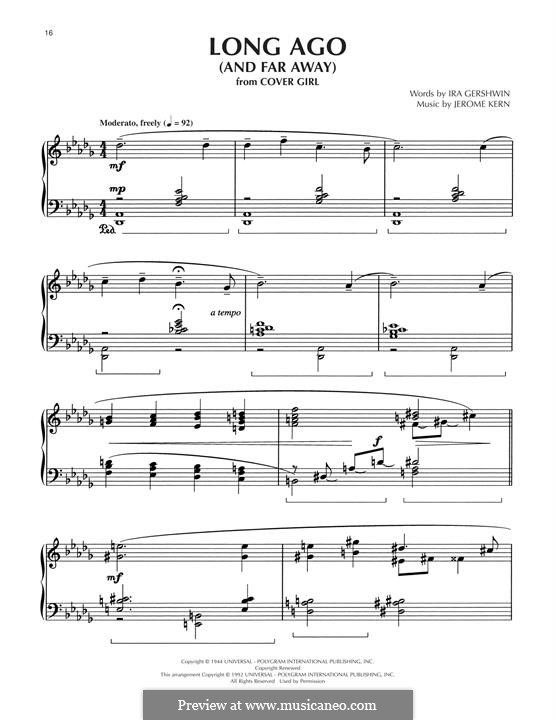 Long Ago (and Far Away): Für Klavier by Jerome Kern