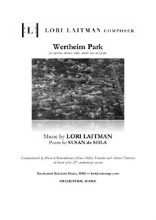 Wertheim Park: For soprano, clarinet, violin, double bass and piano (priced for five copies) by Lori Laitman