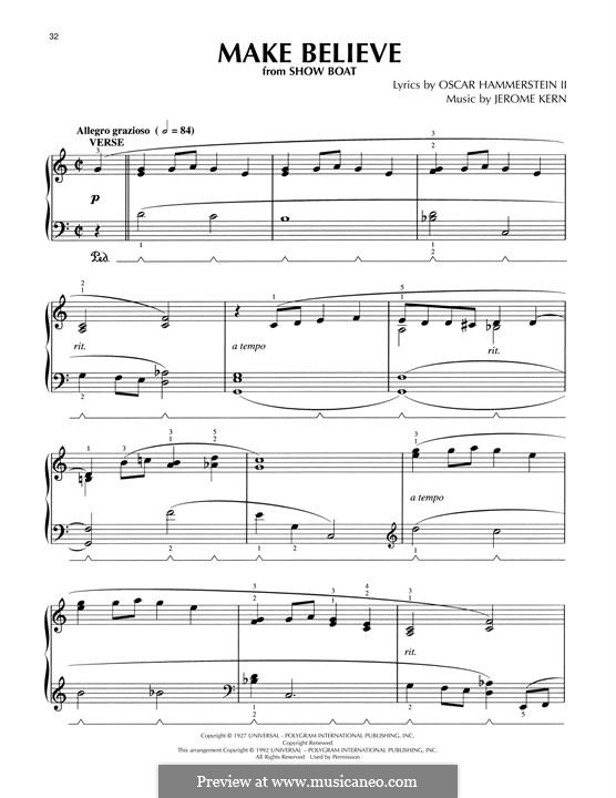 Make Believe (from Show Boat): Für Klavier by Jerome Kern