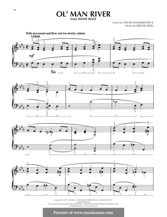 Ol' Man River (from Show Boat): Für Klavier by Jerome Kern