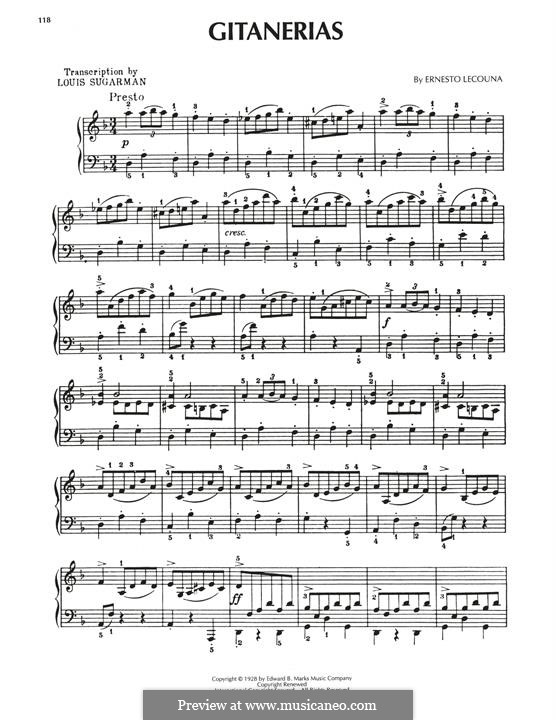 Gitanerias: Für Klavier by Ernesto Lecuona