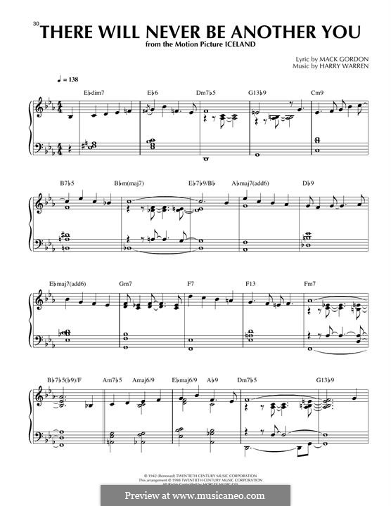 There Will Never Be Another You: Für Klavier by Harry Warren