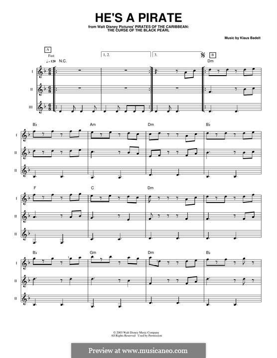 He's a Pirate (from Pirates of the Caribbean: The Curse of the Black Pearl): Für Gitarre by Klaus Badelt