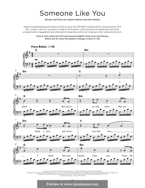 Someone Like You: Für Klavier by Adele, Daniel Wilson