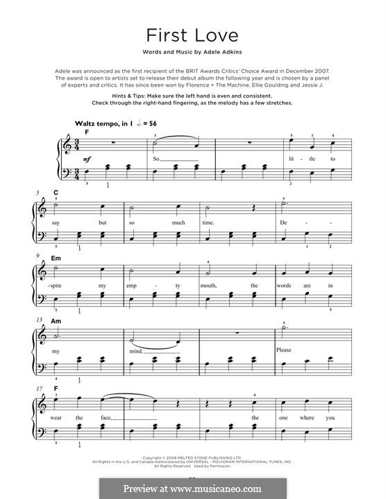 First Love: Für Klavier by Adele
