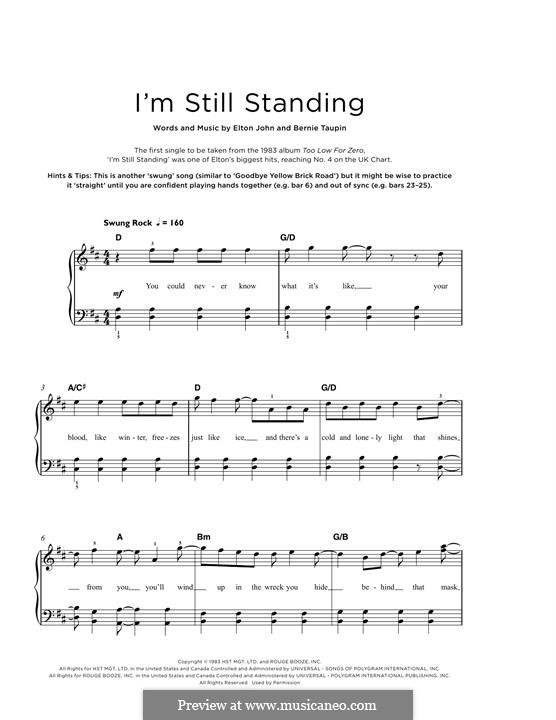 I'm Still Standing: Für Klavier by Elton John