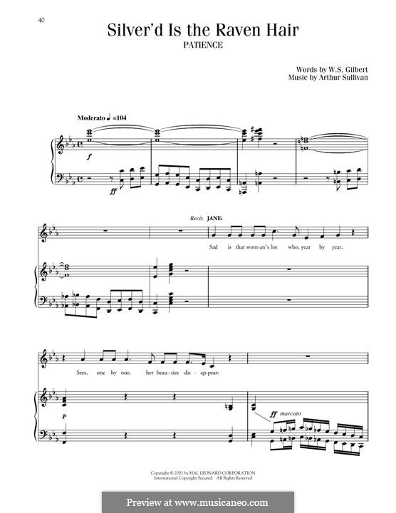 Patience: Silver'd Is The Raven Hair by Arthur Sullivan