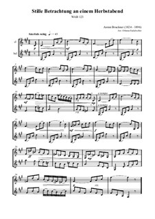 Stille Betrachtung an einem Herbstabend, WAB 123: For clarinet and bass clarinet by Anton Bruckner