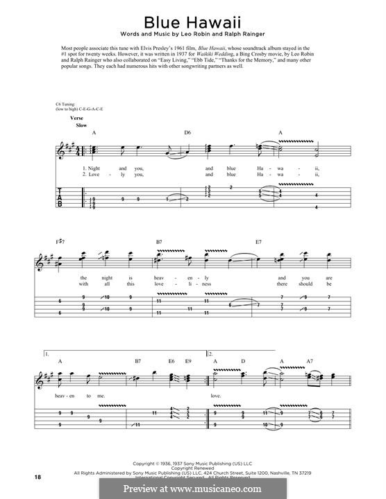 Blue Hawaii (Elvis Presley): Für Gitarre by Leo Robin, Ralph Rainger