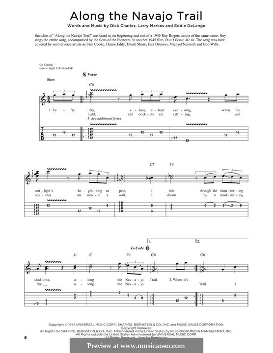 Along the Navajo Trail: Für Gitarre by Dick Charles, Eddie De Lange, Larry Markes