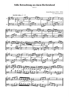 Stille Betrachtung an einem Herbstabend, WAB 123: For clarinet and bassoon by Anton Bruckner