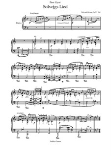 Suite Nr.2. Solvejgs Lied: Für Klavier by Edvard Grieg