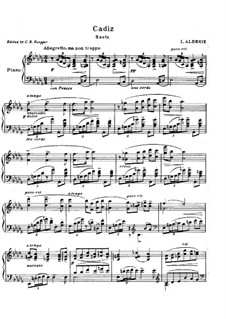 Nr.4 Cádiz: Für Klavier by Isaac Albéniz