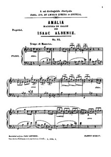 Amalia. Mazurka de salon, Op.95: Amalia. Mazurka de salon by Isaac Albéniz