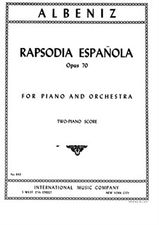 Spanische Rhapsodie, Op.70: Für zwei Klaviere, vierhändig by Isaac Albéniz