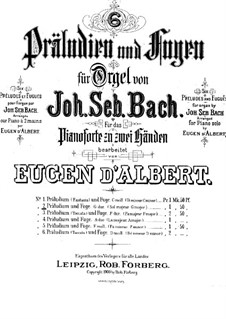 Präludium und Fuge No.11 in G-Dur, BWV 541: Bearbeitung für Klavier by Johann Sebastian Bach