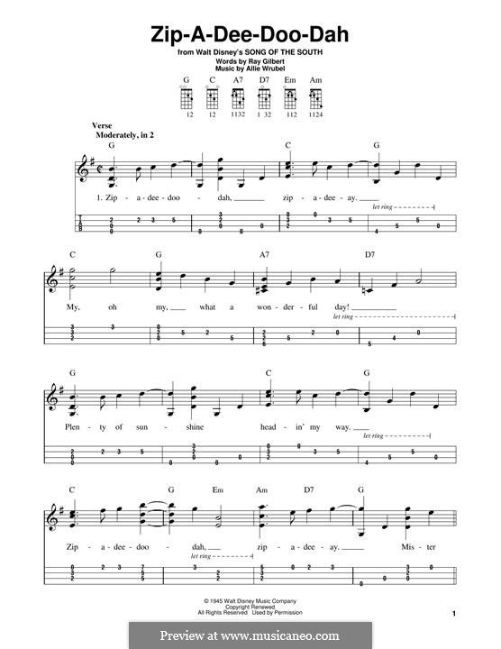 Zip-A-Dee-Doo-Dah: For mandolin by Allie Wrubel