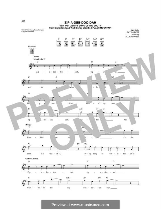 Zip-A-Dee-Doo-Dah: For mandolin by Allie Wrubel