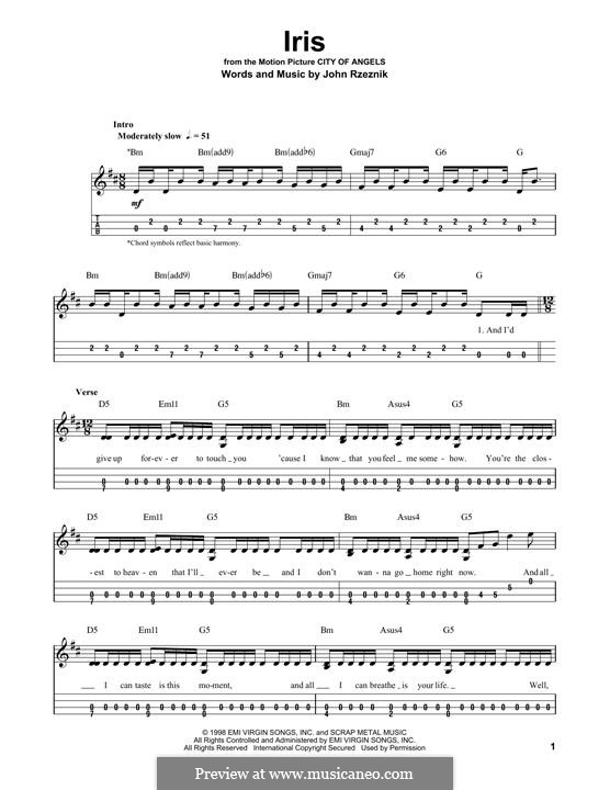 Iris (Goo Goo Dolls): For mandolin by John Rzeznik