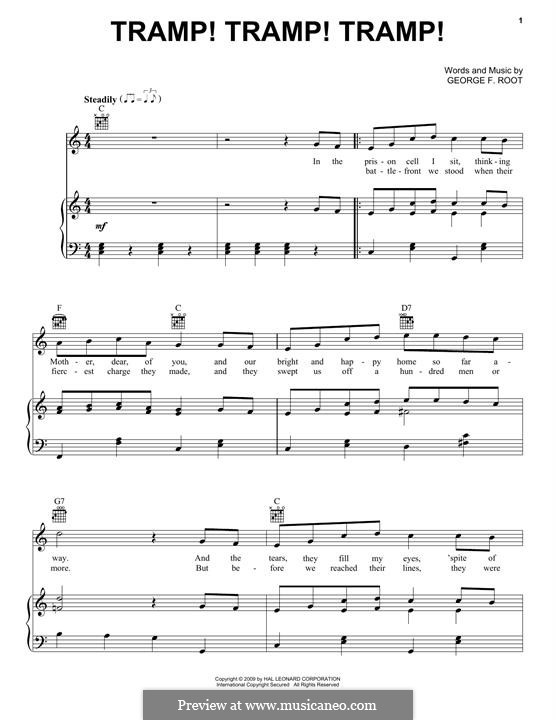 Tramp! Tramp! Tramp! (The Prisoner's Hope): Für Stimme und Klavier (oder Gitarre) by George Frederick Root