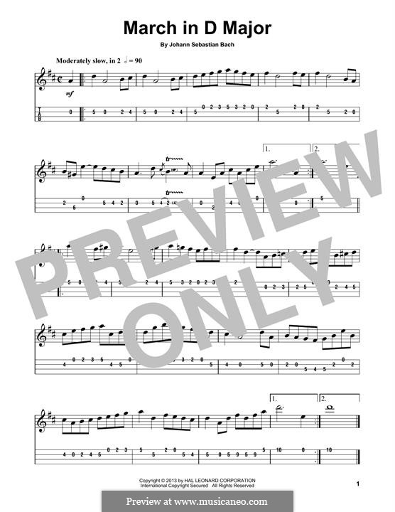 Nr.16 Marsch in D Major, BWV Anh.122: For mandolin by Johann Sebastian Bach