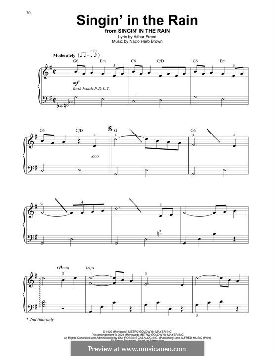 Singin' in the Rain (Gene Kelly): For harp by Nacio Herb Brown
