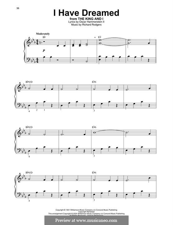 I Have Dreamed (from The King and I): For harp by Richard Rodgers