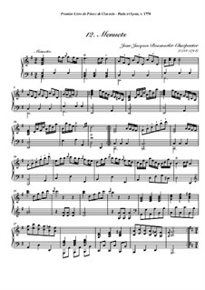 Stücke für Cembalo, Op.1: Nr.12 Menuett by Jean-Jacques Beauvarlet-Charpentier