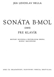 Sonate für Klavier: Sonate für Klavier by Ján Levoslav Bella