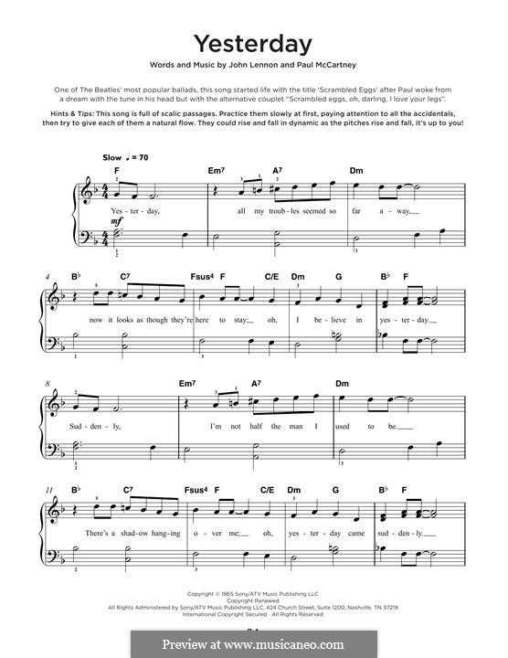 Piano version: Für einen Interpreten by John Lennon, Paul McCartney
