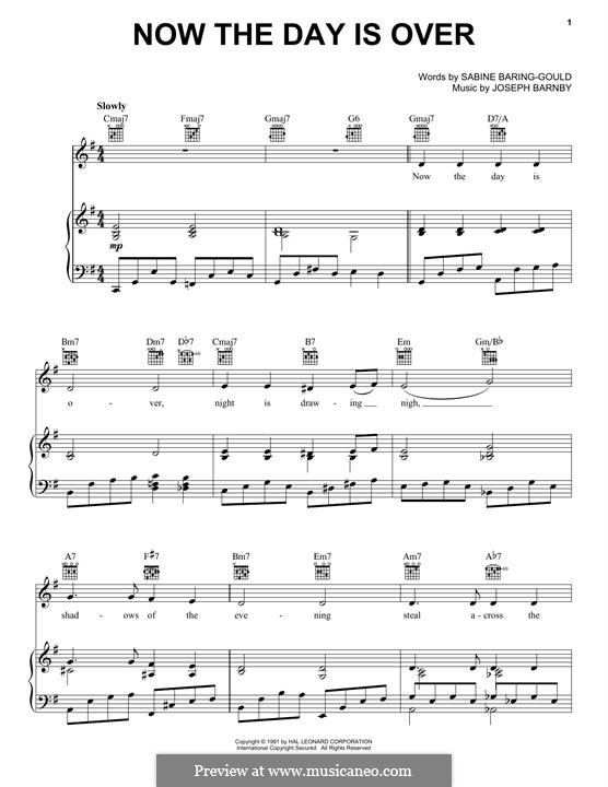 Now the Day is Over: Für Stimme und Klavier (oder Gitarre) by Joseph Barnby