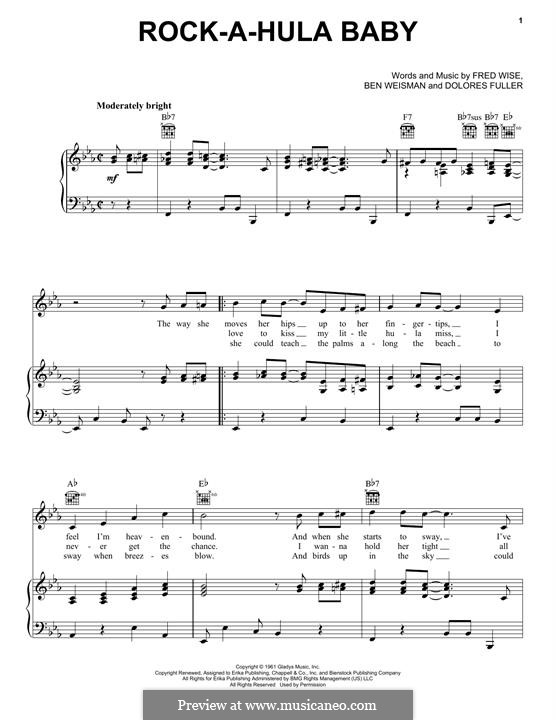 Rock-a-Hula Baby (Elvis Presley): Für Stimme und Klavier (oder Gitarre) by Ben Weisman, Dolores Fuller, Fred Wise