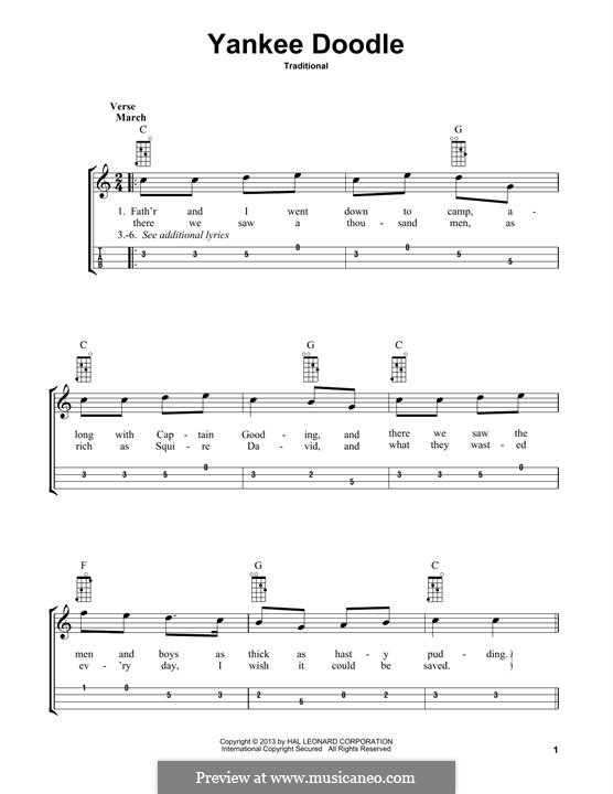 Yankee Doodle: For mandolin by folklore