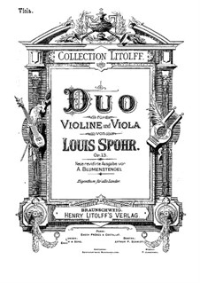 Grosses Duett für Violine und Bratsche, Op.13: Stimmen by Louis Spohr