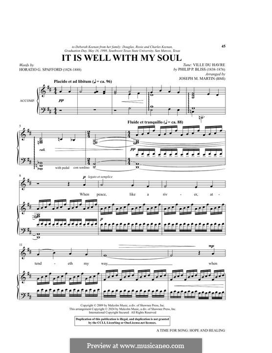 It Is Well with My Soul (Printable scores): Für Stimme und Klavier by Philip Paul Bliss