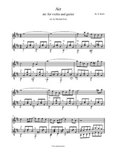 Arie. Bearbeitung für zwei Interpreten: Violine und Gitarre by Johann Sebastian Bach