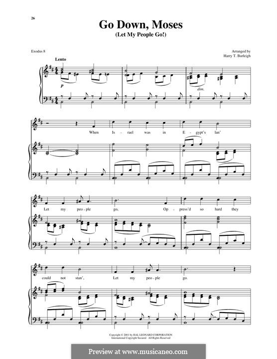 Go Down Moses: High Voice by folklore