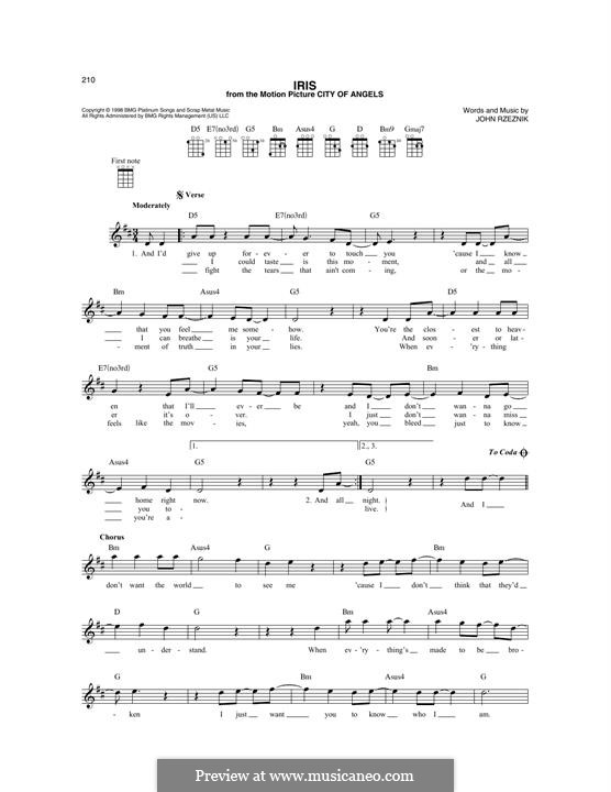 Iris (Goo Goo Dolls): For mandolin by John Rzeznik