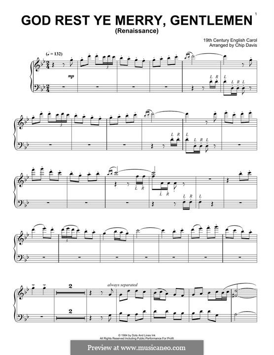 Piano version: Renaissance version by folklore