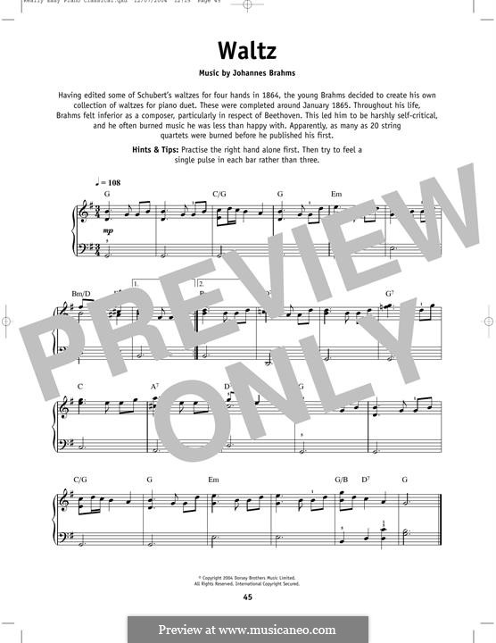 Walzer Nr.15: Für Klavier by Johannes Brahms