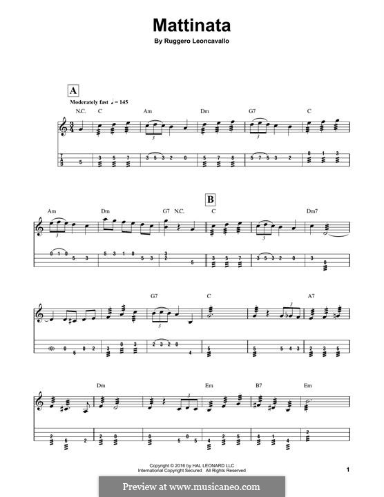 Mattinata: For mandolin by Ruggero Leoncavallo