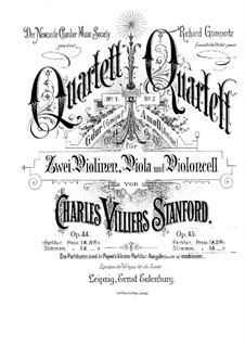 Streichquartett Nr.2 in a-Moll, Op.45: Stimmen by Charles Villiers Stanford