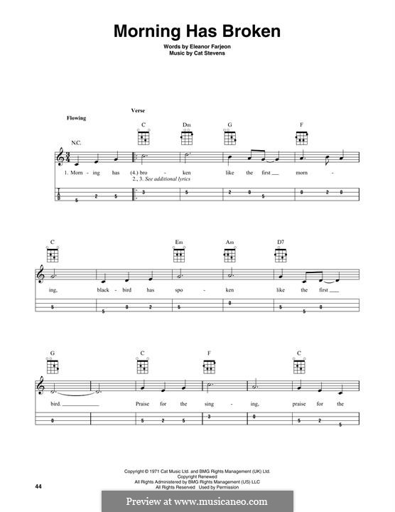 Morning Has Broken: For mandolin by Cat Stevens